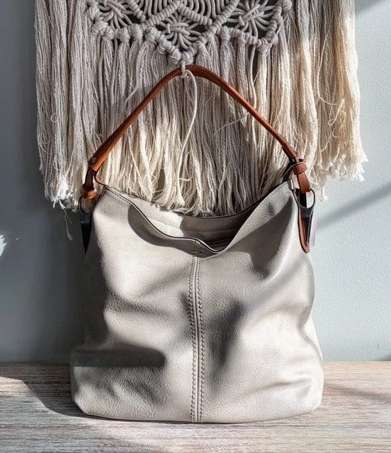 Functional Gear Practical Functionality LHL001-2 Side Metal Accent Hobo Bag