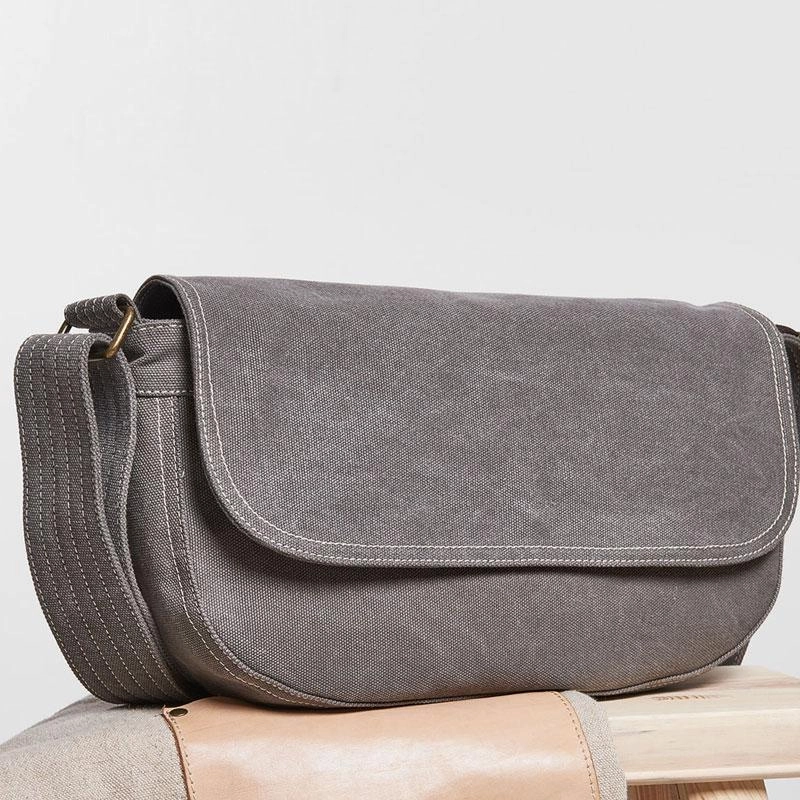 Portable Solution Trendy Lifestyle Mens Canvas Gray Cool Messenger Bag Side Bag Shoulder Bag for Men