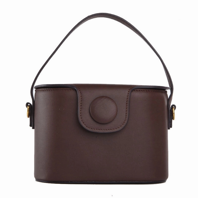 Stylish LEATHER WOMEN Bukcet Handbag SHOULDER BAG Barrel Purse FOR WOMEN Easy Carry Handle