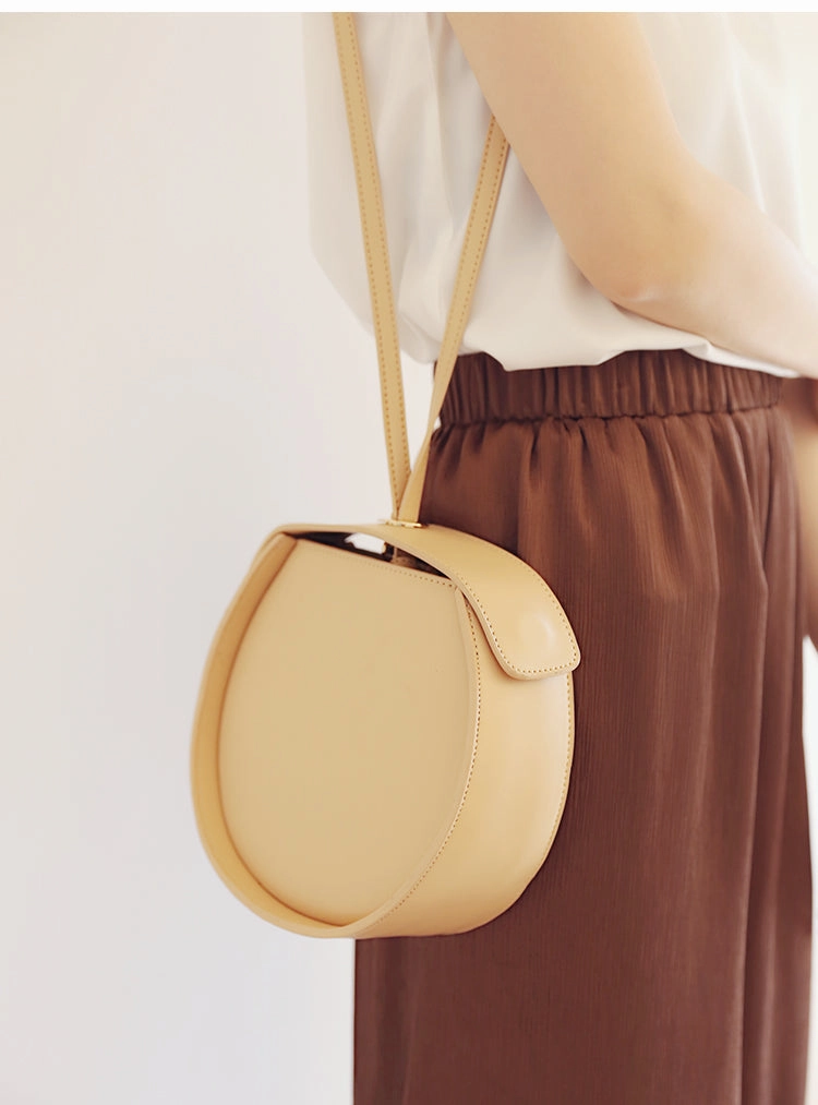Subtle Hue Stylish LEATHER WOMENs Circle Handbags Purse Round SHOULDER Purse for Women