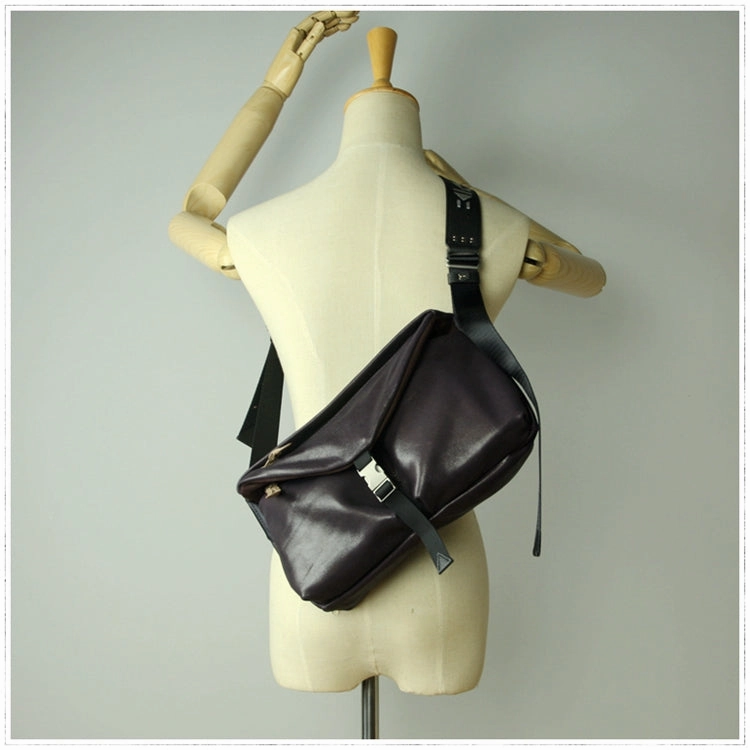 Functional Comfort Everyday Travel Stylish Men Dark Blue Leather Shoulder Purse Side Bag Leather Messenger Bag for Men