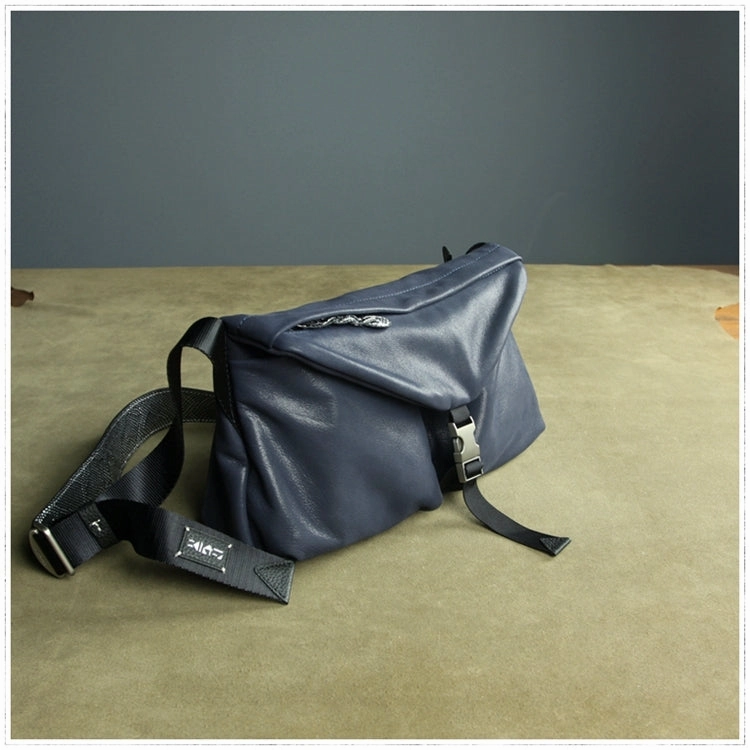 Stylish Men Dark Blue Leather Shoulder Purse Side Bag Leather Messenger Bag for Men City Style