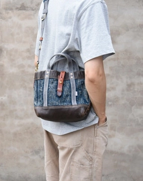 Denim Mini Tote Crossbody Bag Women Small Blue Denim Mini Tote Bag Denim Leather Handbag Polished Appeal Daily Functionality