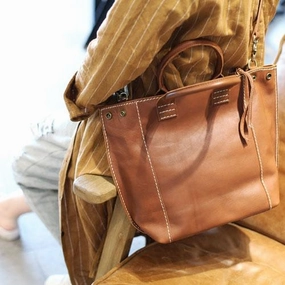 Timeless Construction Stylish Womens Brown Leather Shopper Tote Bag Brown Leather Tote Handbag Shoulder Bag With Zipper