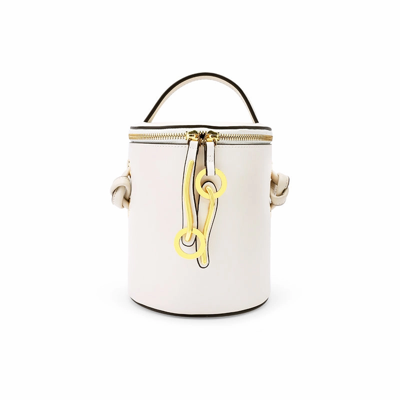 Leather Women Barrel Handbag Bucket Bag Shoulder Bag For Women Casual Utility Travel Companion