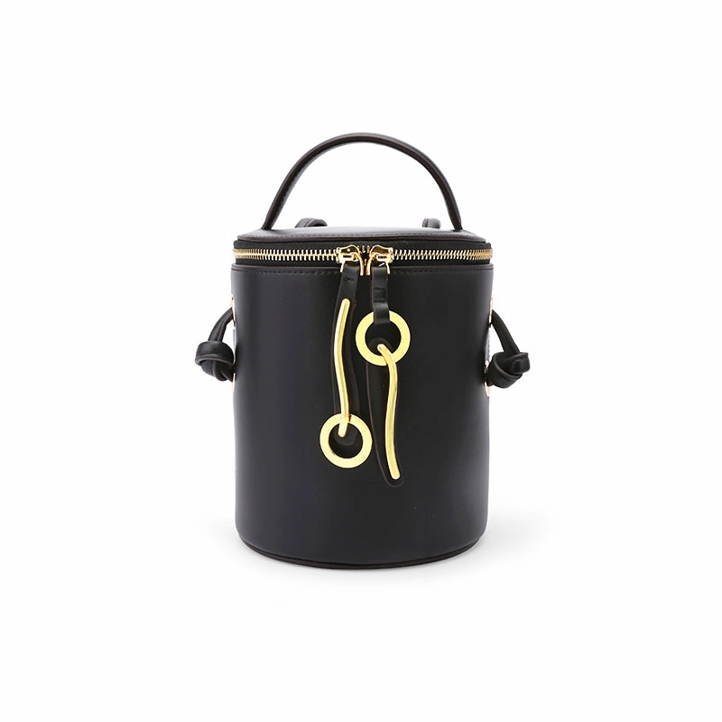 Leather Women Barrel Handbag Bucket Bag Shoulder Bag For Women Chic Daily Look