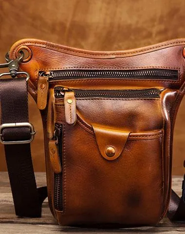 Chic Craftsmanship Minimal Elegance Cool Leather Mens BELT BAG Drop Leg Bag Belt Pouch Waist Bag Shoulder Bags For Men