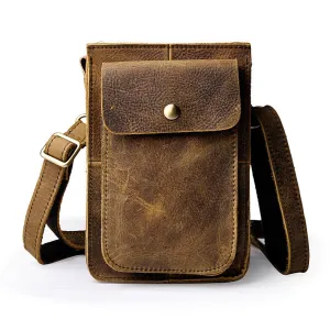 Compact Form Smart Style Leather Belt Pouch for Men Waist Bag Cell Phone Holster BELT BAG Shoulder Bag For Men