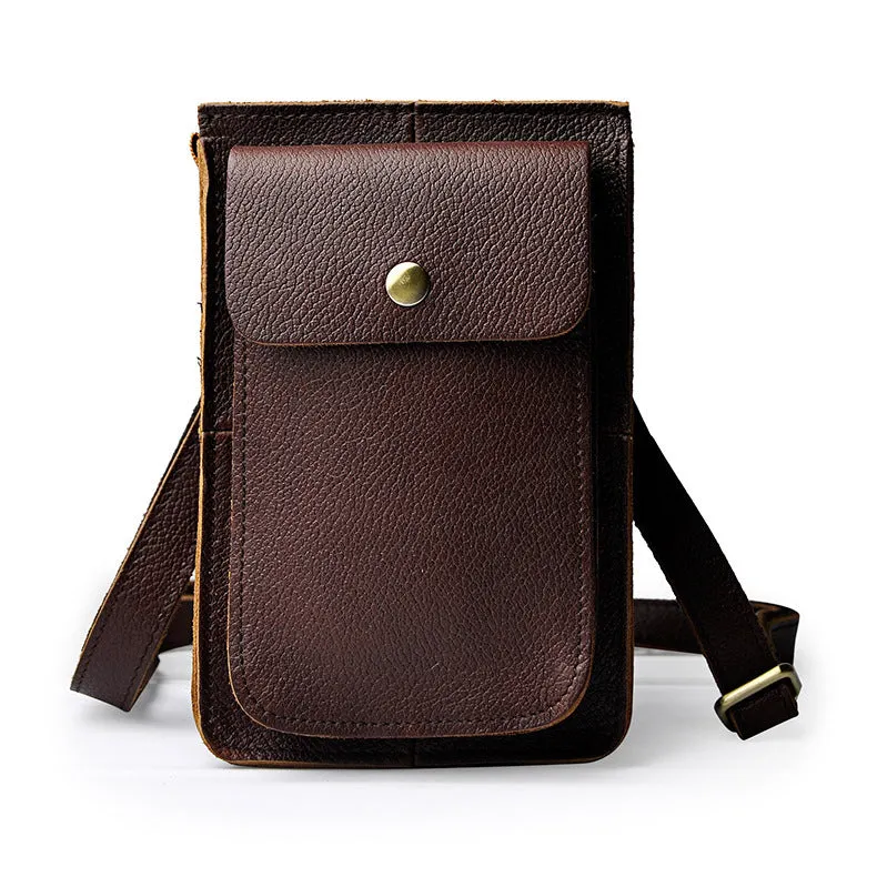 Classic Detail Leather Belt Pouch for Men Waist Bag Cell Phone Holster BELT BAG Shoulder Bag For Men