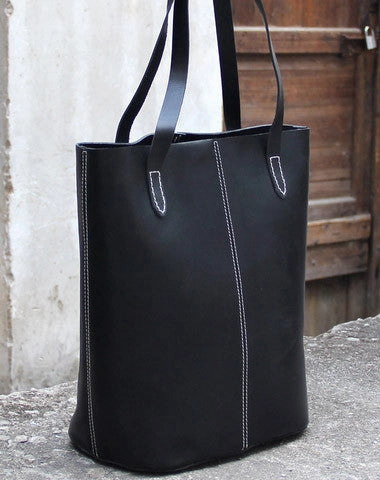 Designer Pick High Durability Handmade vintage rustic leather normal black tote bag shoulder bag handbag for women
