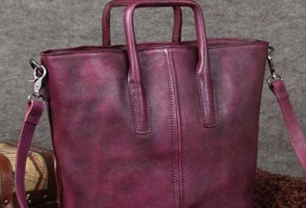 Genuine Leather Handbag Vintage Tote Crossbody Bag Shoulder Bag Purse For Women Daily Organizer Modern Accessory