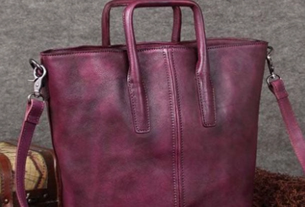 Genuine Leather Handbag Vintage Tote Crossbody Bag Shoulder Bag Purse For Women Refined Lifestyle