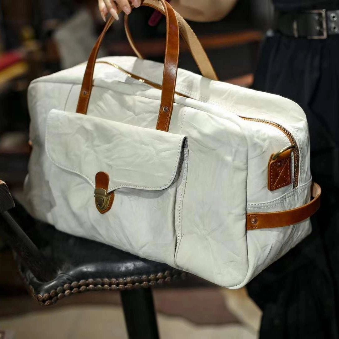 Fashion Fit Vintage Full Grain Leather Duffle Bag | Women's Leather Weekend Bag | Men's Travel Bag, Carry-On Bag, Leather Luggage, Leather Gym Bag