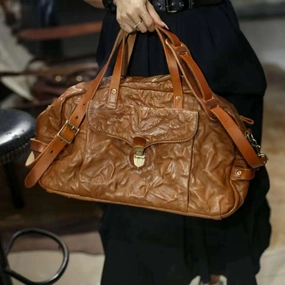 Vintage Full Grain Leather Duffle Bag | Women's Leather Weekend Bag | Men's Travel Bag, Carry-On Bag, Leather Luggage, Leather Gym Bag Quick Packing Long-Lasting Durability