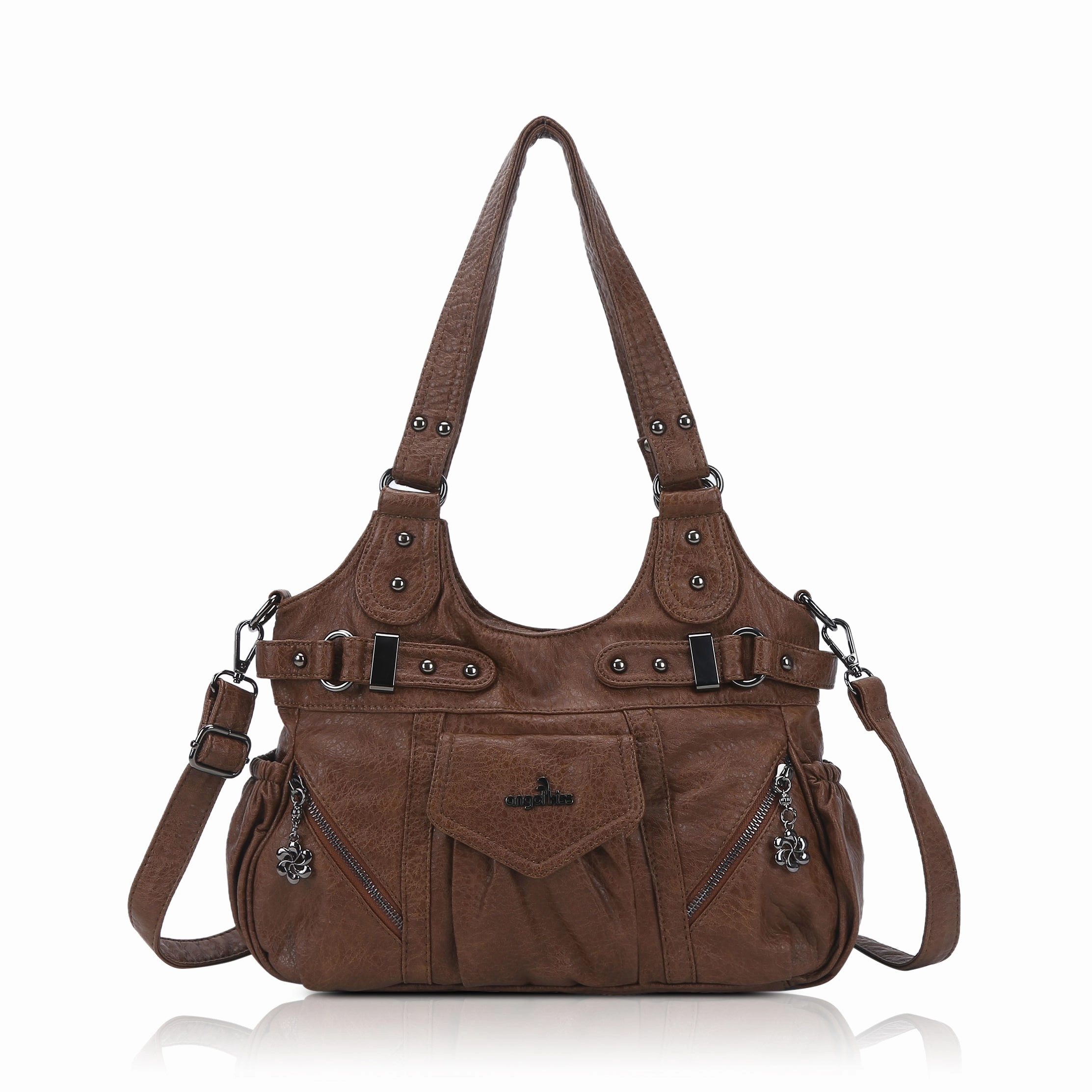 Perfect size to hold all your essentials Tough and resilient materials to handle everyday wear and tear Multi-Pocket Vegan Leather Tote Crossbody Bag | 5 Colors Available