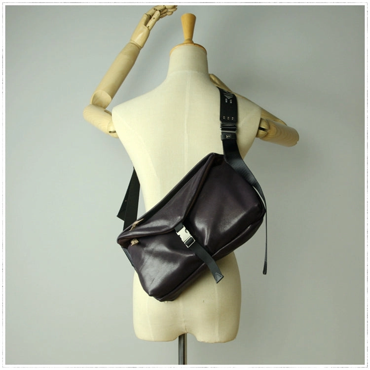 Stylish Men Black Leather Shoulder Purse Side Bag Leather Messenger Bag for Men Outdoor Comfort Work Travel