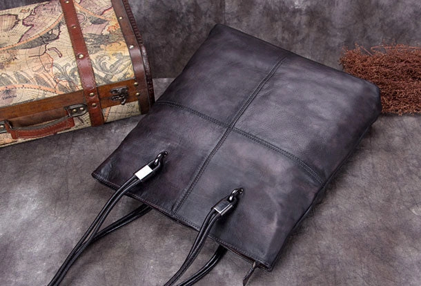 Genuine Leather Handbag Vintage Tote Bag Shoulder Bag Purse For Women Travel Accessory