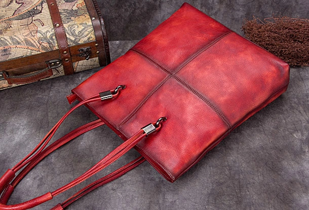 Classic Lifestyle Trendy Choice Genuine Leather Handbag Vintage Tote Bag Shoulder Bag Purse For Women