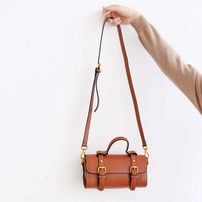 Commuter Utility Everyday Use Stylish LEATHER WOMENs Barrel Handbags SHOULDER BAGs Purse FOR WOMEN