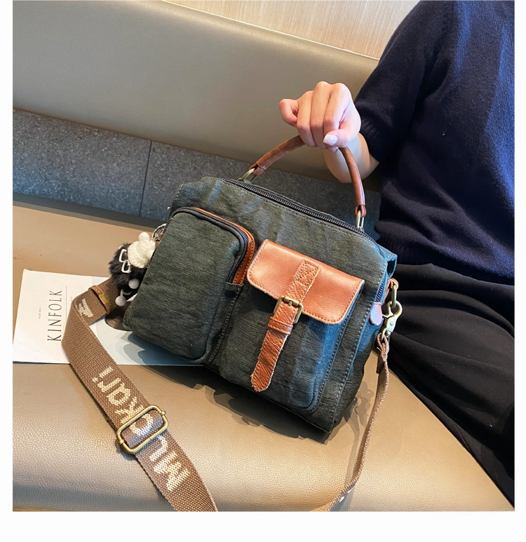 Stylish Simplicity Everyday Chic Canvas Convertible Crossbody Bag Handbag Womens Green Canvas Convertible Backpack Messenger Bag