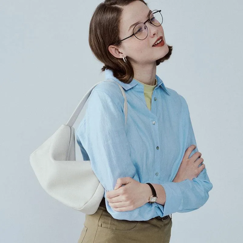 Outdoor Travel Togo Leather French Underarm Bag | Minimalist Chic Leather Small Shoulder Bag for Women