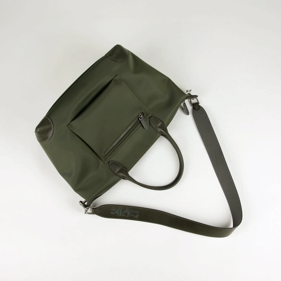 Durable feature Green Womens Nylon Shoulder Tote Green Nylon Handbag Shoulder Purse for Ladies