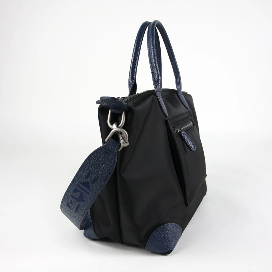 Fashion Mood Navy Blue Womens Nylon Shoulder Tote Blue Womens Nylon Shoulder Tote Nylon Handbag Shoulder Purse for Ladies