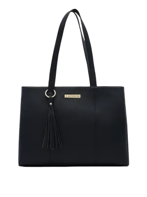 Travel Essential Caprese Andrea Medium Black Tote Bag Water-resistant