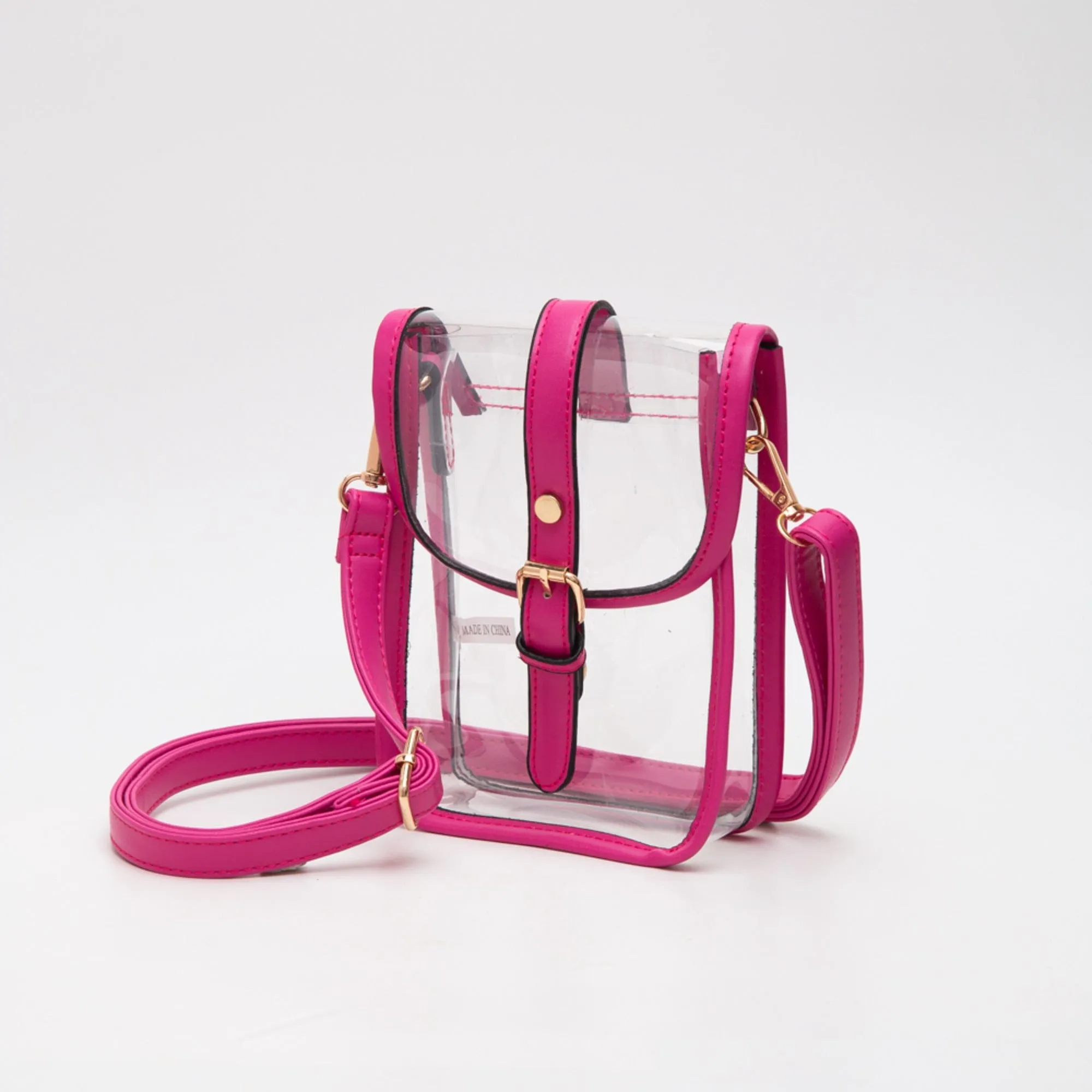 TG10608 Game Day Clear Buckle Strap Mini Crossbody Bag Strong build ensures that the bag will last through daily use Lightweight structure makes carrying all-day wear comfortable