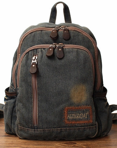 Travel Function Denim Blue Womens Backpack School Backpack Blue Denim Laptop Backpack For Men Adventure Comfort