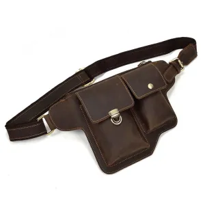 Functional Detail TRENDY LEATHER MENS FANNY PACK FOR MEN BUMBAG Vintage WAIST BAG for Men