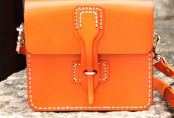 Handmade vintage leather messenger crossbody Shoulder Bag for girl women lady Office Ready Practical Fashion