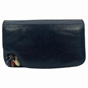 Judith Leiber Navy Lizard Gemstone Beaded Clutch Effortless Style