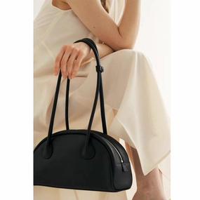 Formal Ensemble Minimalist Shell-shaped Leather Shoulder Bag, Women's Crescent Bag, Leather Party Bag