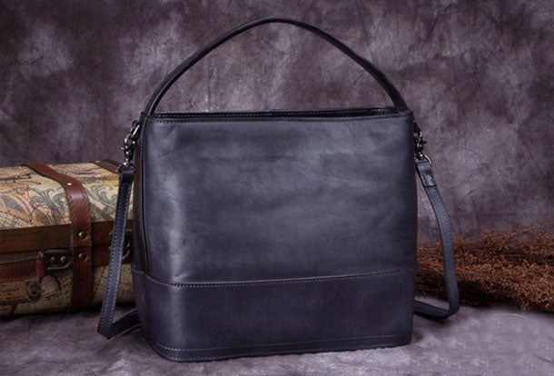 Genuine Leather Bucket Bag Vintage Handbag Bag Shoulder Bag Crossbody Bag Purse Clutch For Women Timeless elegance