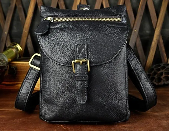 Cool Mens Leather Side Bag Belt Pouch Holster Belt Case Pack Waist Pouch for Men Durable elegance Classic Edge