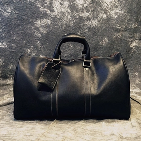 Minimal Design Eco-Friendly Travel Gear Cool Leather Mens Black Weekender Bag Travel Bag Duffle Bag for men