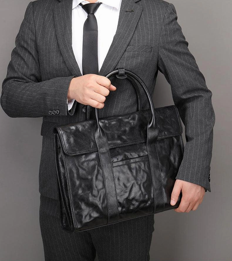 Easy-to-Carry Bag Heritage Walk Premium Leather Mens' Suitcase Weekender | 15 Inches Leather Laptop Bag, Ladies' Briefcase, 15 Inches Laptop Bag, Men Work Tote, Business Shoulder Bag, Fashion Designer Laptop Bag Alexel Crafts