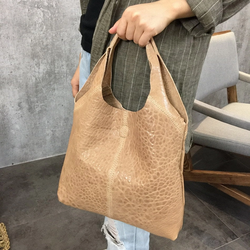 Travel Utility Handmade Genuine Leather Handbag Tote Bag Shopper Bag Shoulder Bag Purse For Women