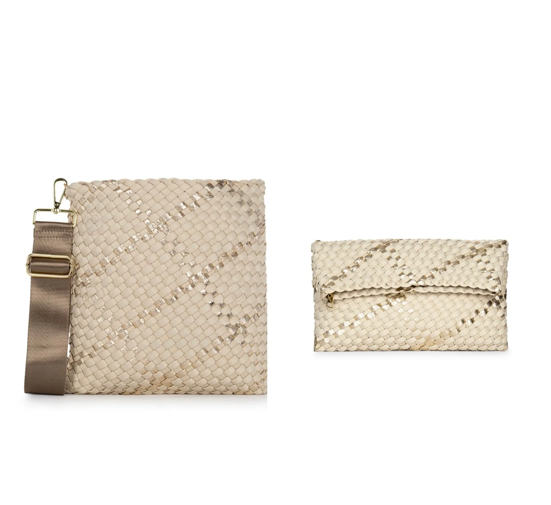 Functional Daily Accessory Elegant Minimal Design Val Buff Convertible Woven Crossbody