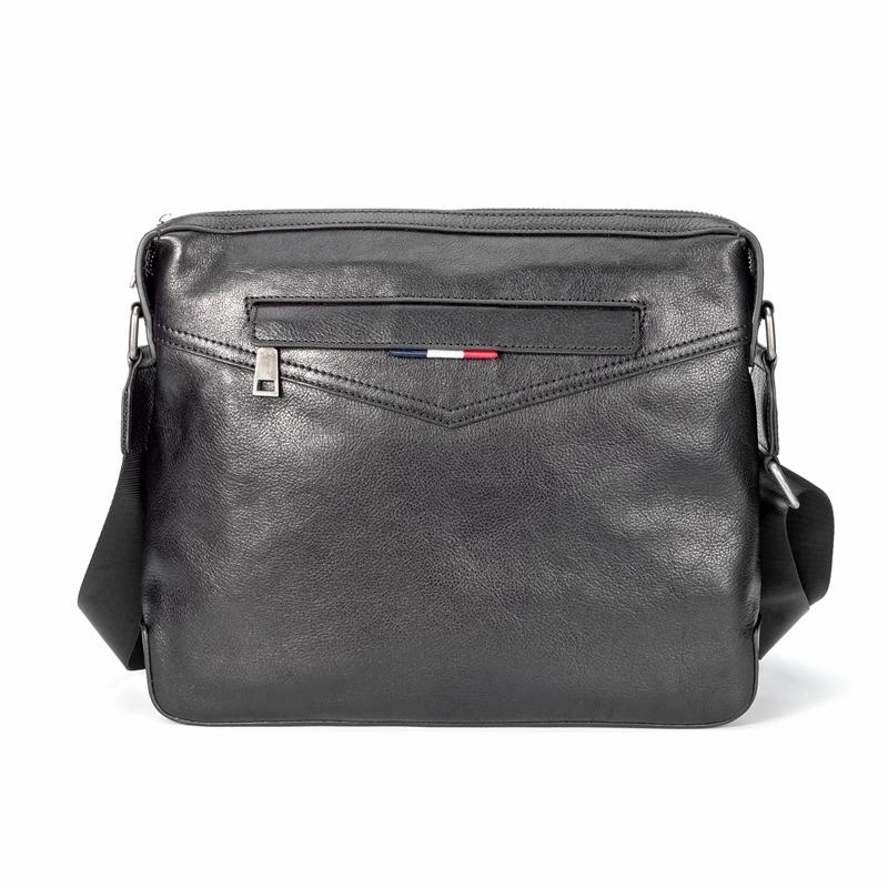 Lightweight Design Casual Companion Black Cool Leather Mens 10 inches Side Bag Messenger Bags Black Postman Bags Courier Bag for Men