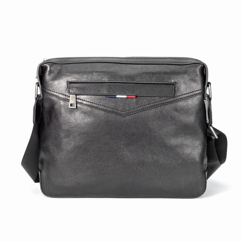 Fashion Utility Black Cool Leather Mens 10 inches Side Bag Messenger Bags Black Postman Bags Courier Bag for Men