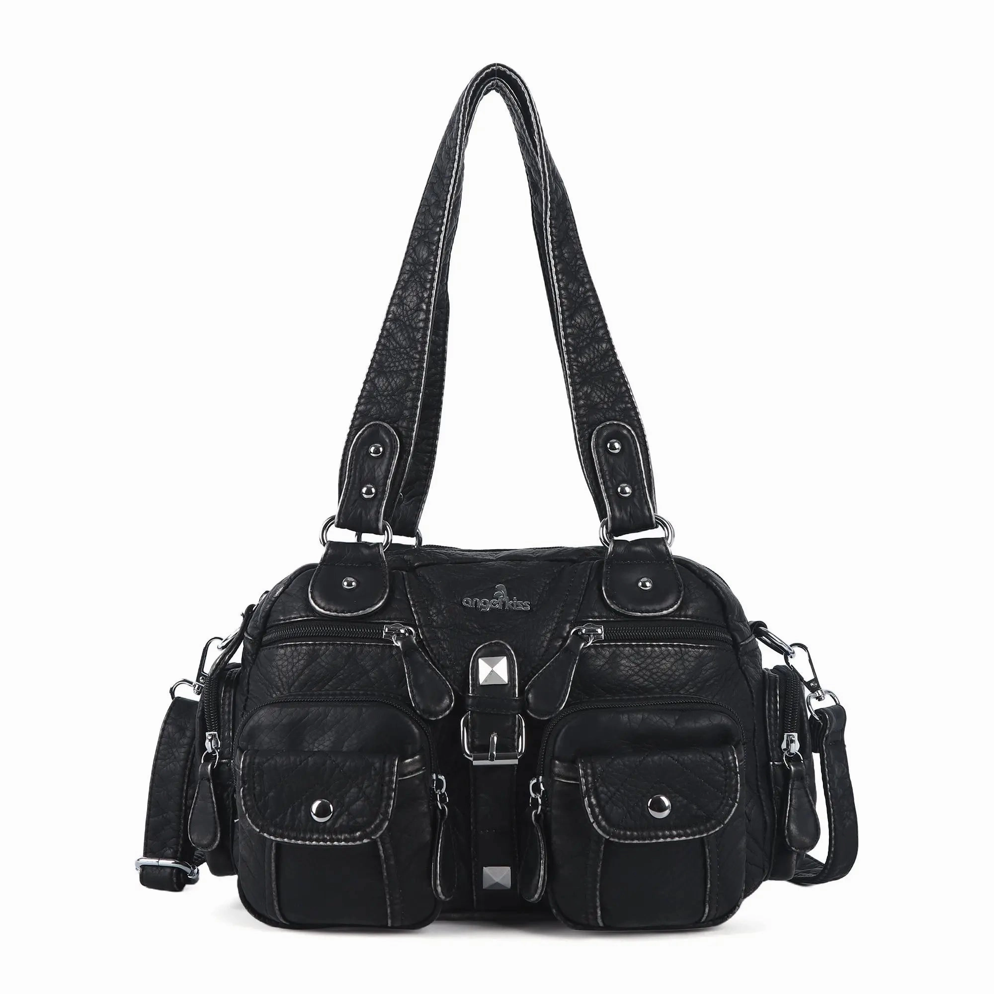 Elegant City Outfit Washed Leather Multi Purpose Design Unique design Crossbody Bag