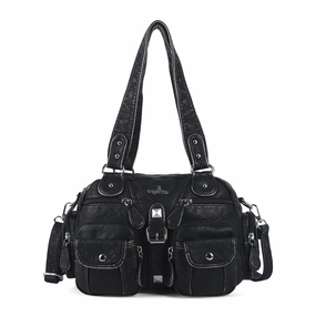 Elegant City Outfit Washed Leather Multi Purpose Design Unique design Crossbody Bag