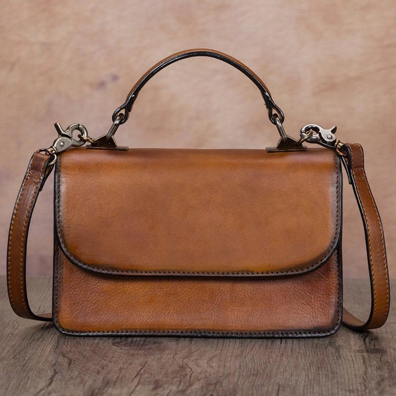 Everyday Organizer Gray Vintage Ladies Leather Satchel Handbag Purse Green SHoulder Bag Side Bag for WOmen