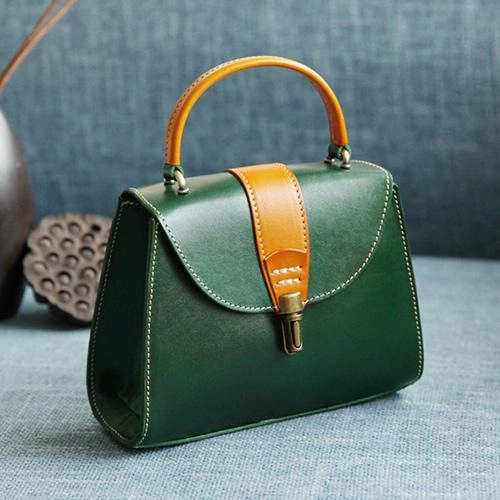Airport Style Signature Design Handmade Women's Tan Leather Handbags Purse Vintage Small Handbag Shoulder Bag Purse