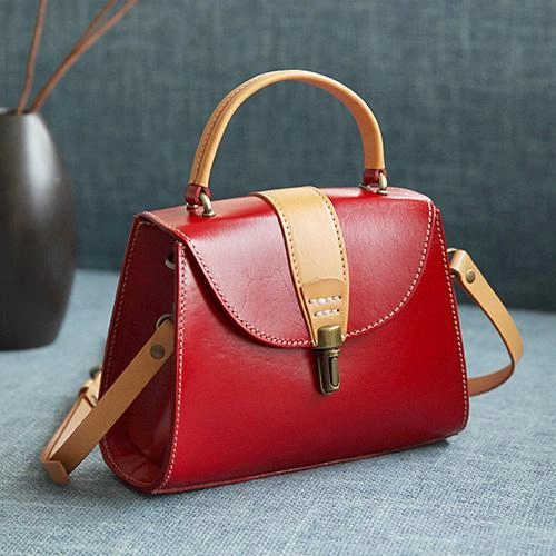 Handmade Women's Tan Leather Handbags Purse Vintage Small Handbag Shoulder Bag Purse Versatile travel pouch
