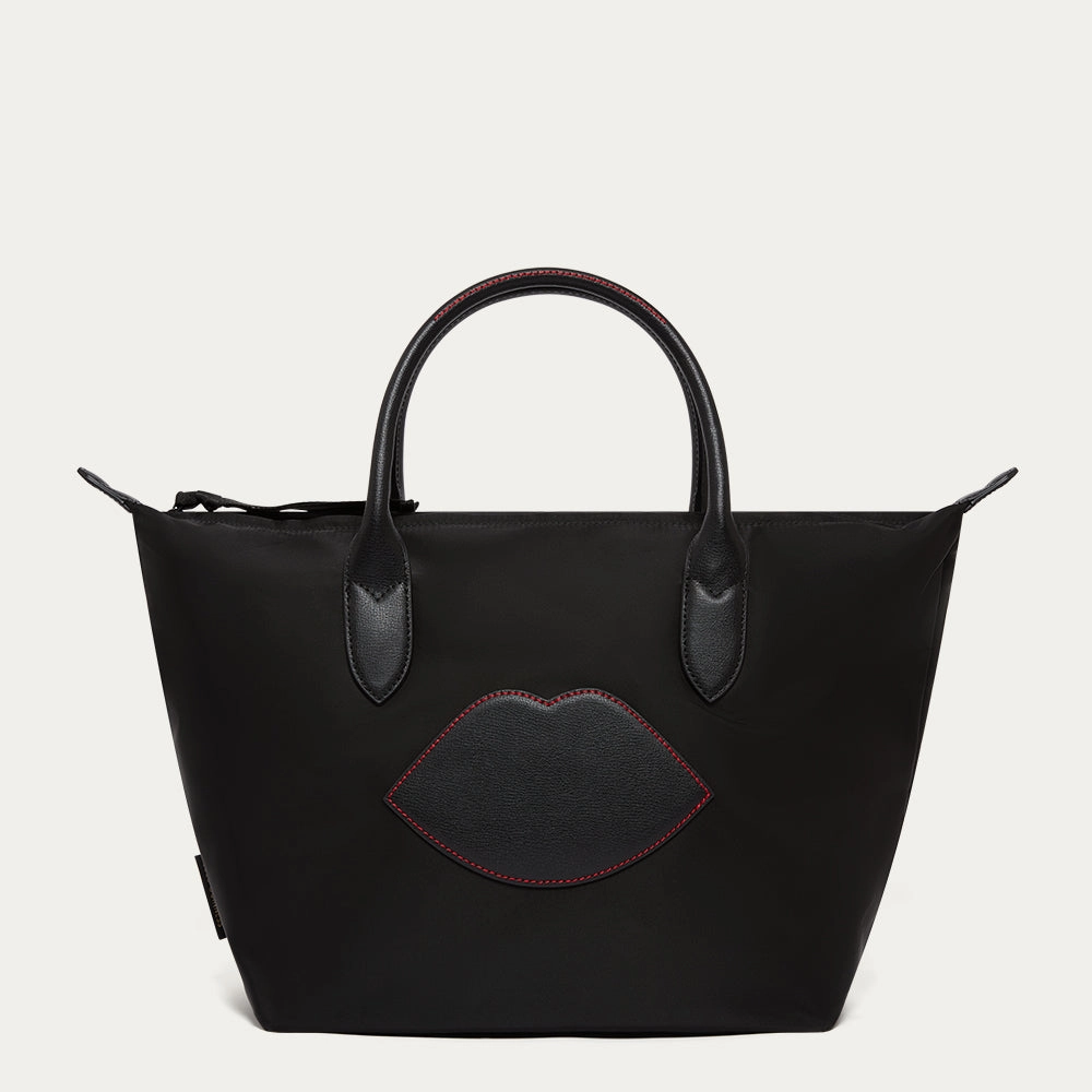BLACK NYLON OH LU LU MEDIUM TOTE Functional Form