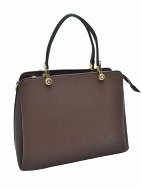 Elegant Accent Modern Craftsmanship Vegan Leather Handbag - Coffee