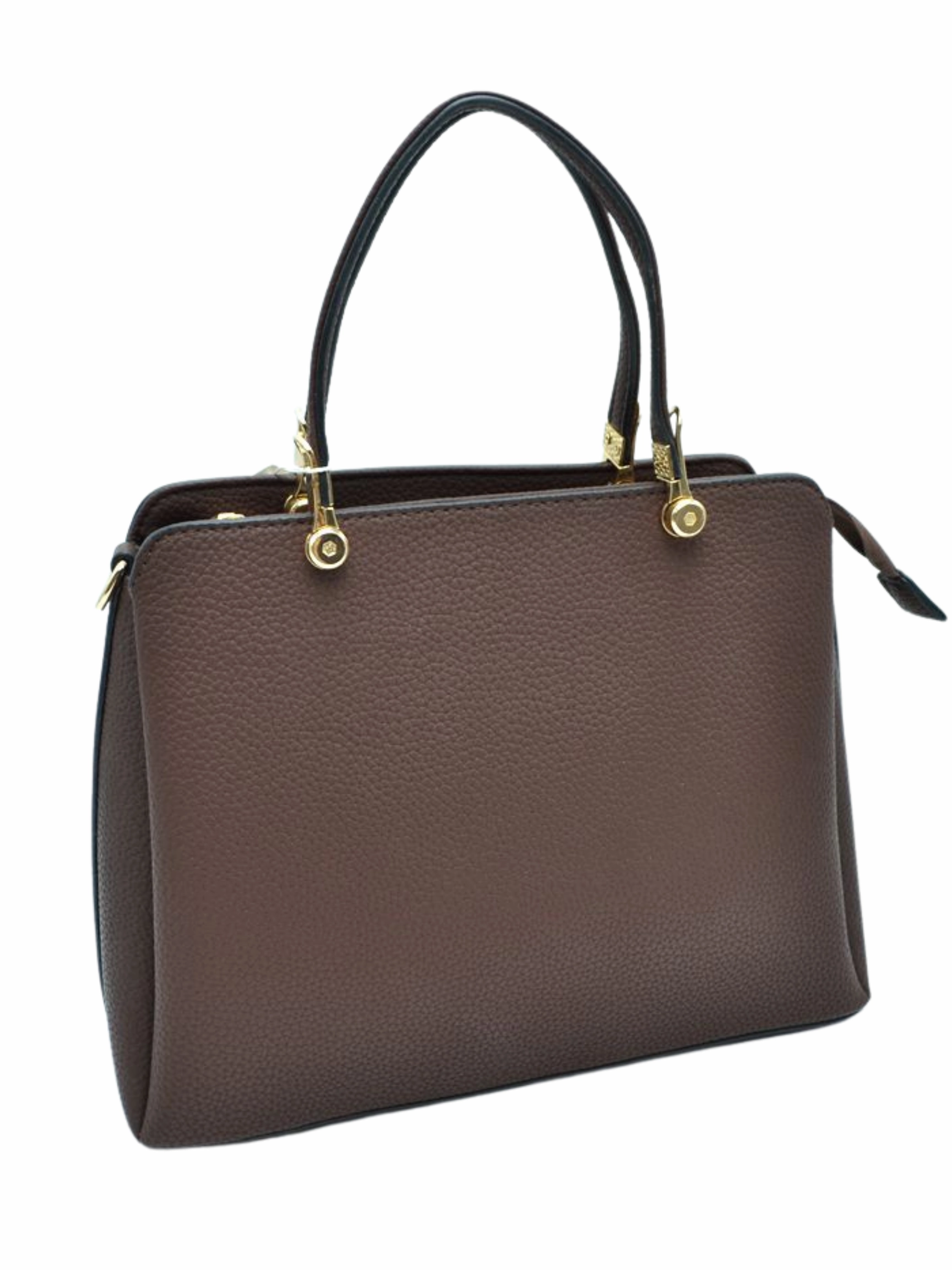 Elegant Accent Modern Craftsmanship Vegan Leather Handbag - Coffee